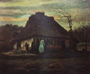 Vincent Van Gogh Cottage at Nightfall (nn04) oil painting picture wholesale